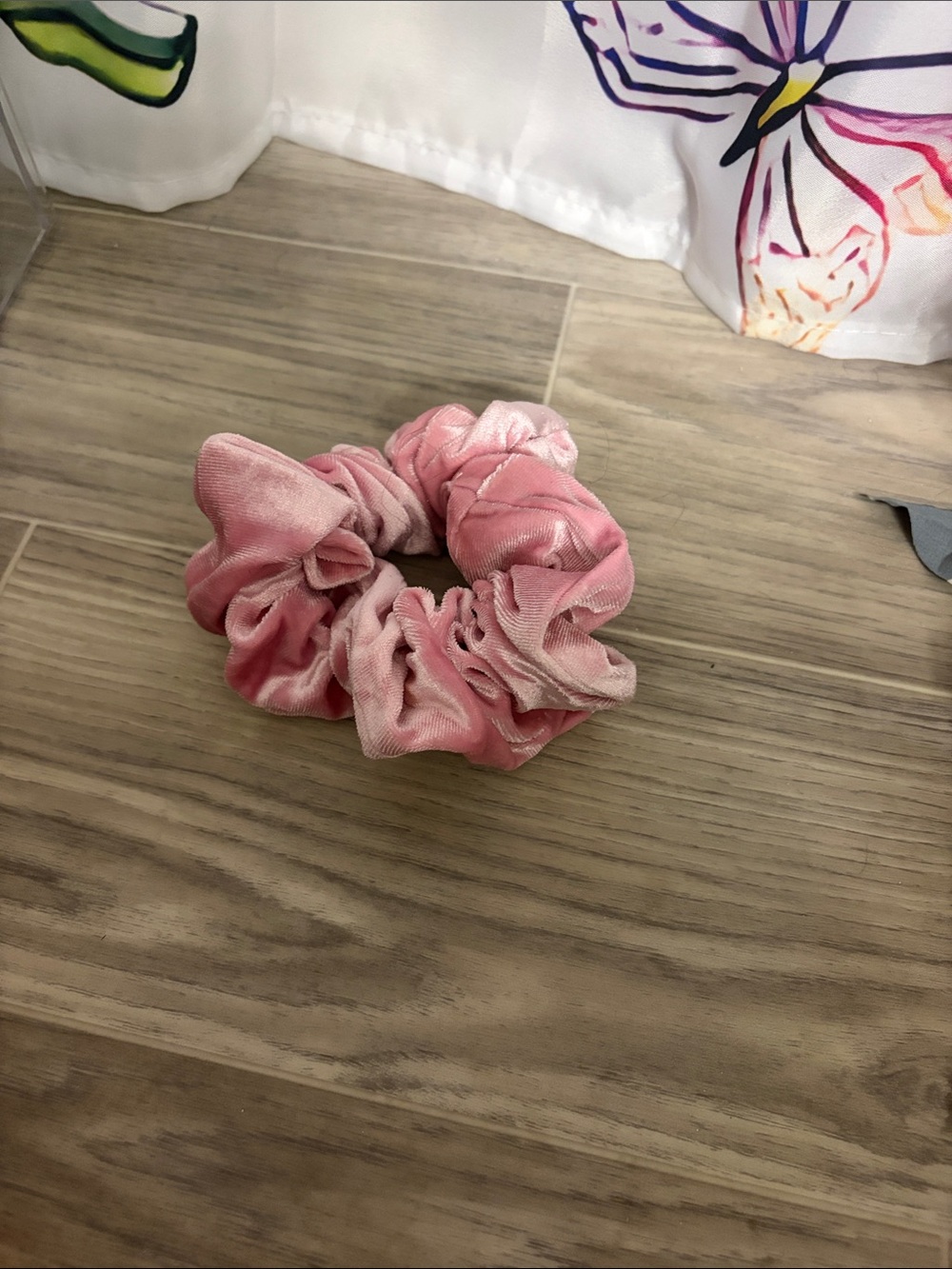 Pink Velvet Scrunchie Hair Tie - Women Accessories